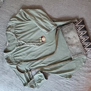 Lucky Brand Button Front Pullover Top